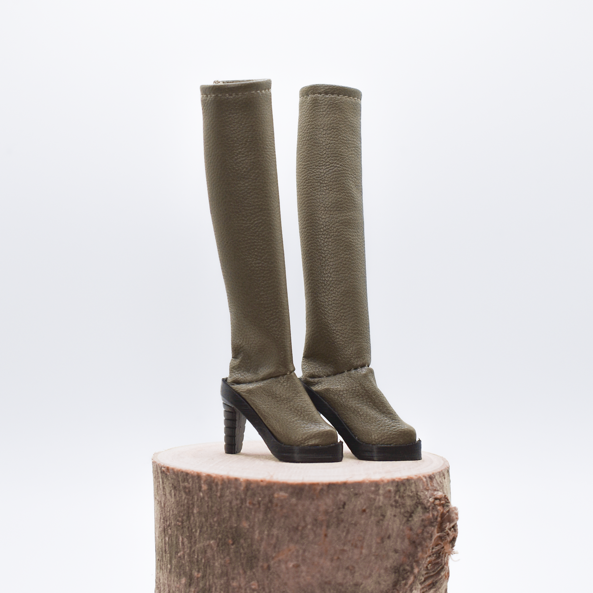 Bottes kaki à talons hauts - Camouflage