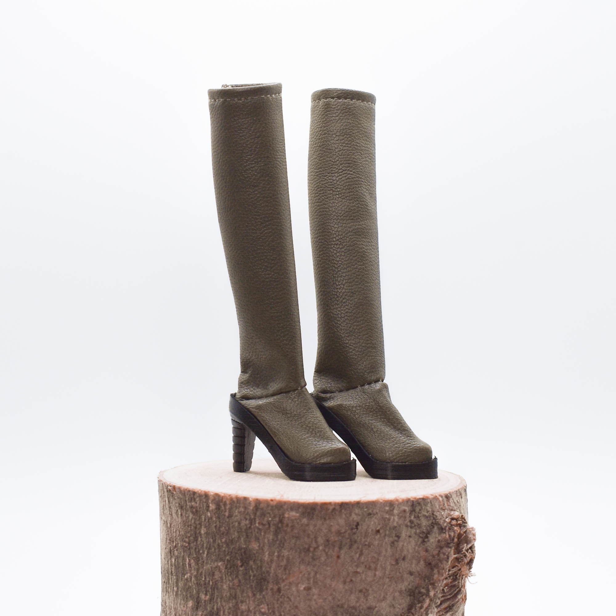 Bottes kaki à talons hauts - Camouflage