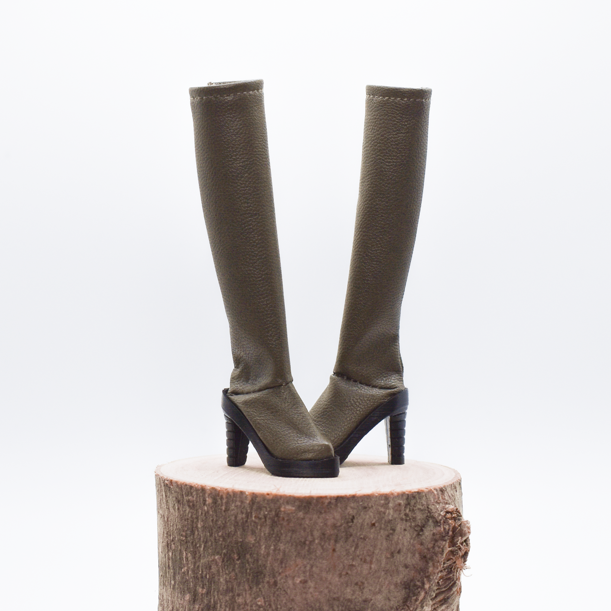 Bottes kaki à talons hauts - Camouflage