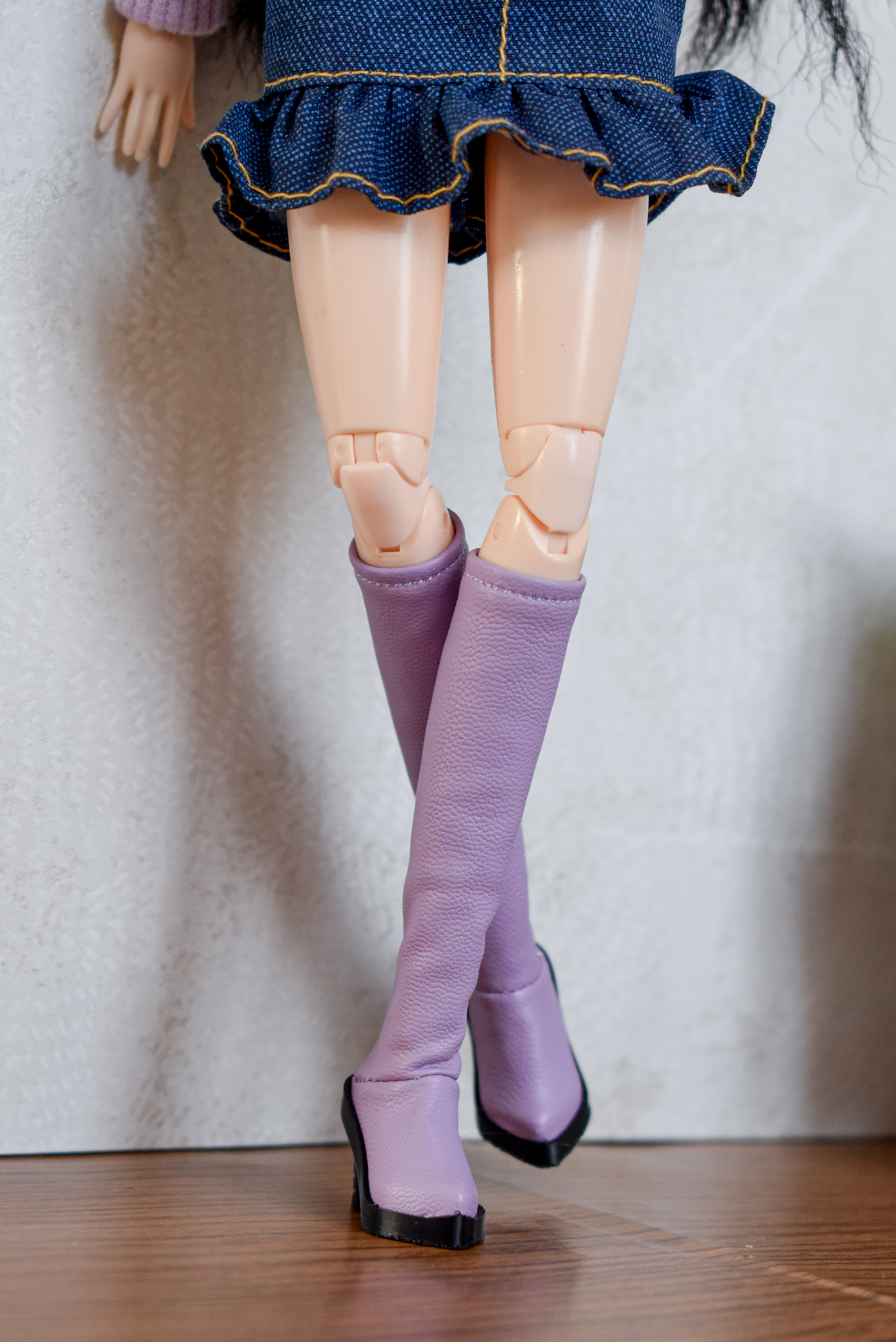 Bottes violettes à talons hauts - Méduse
