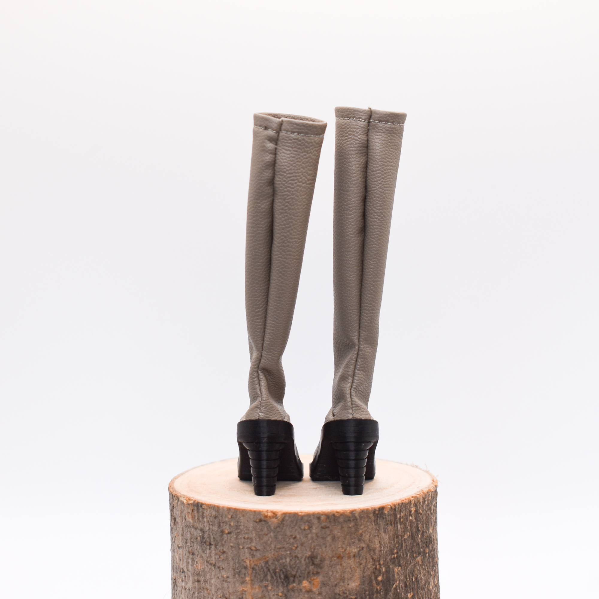 Bottes taupe à talons hauts - Bouleau