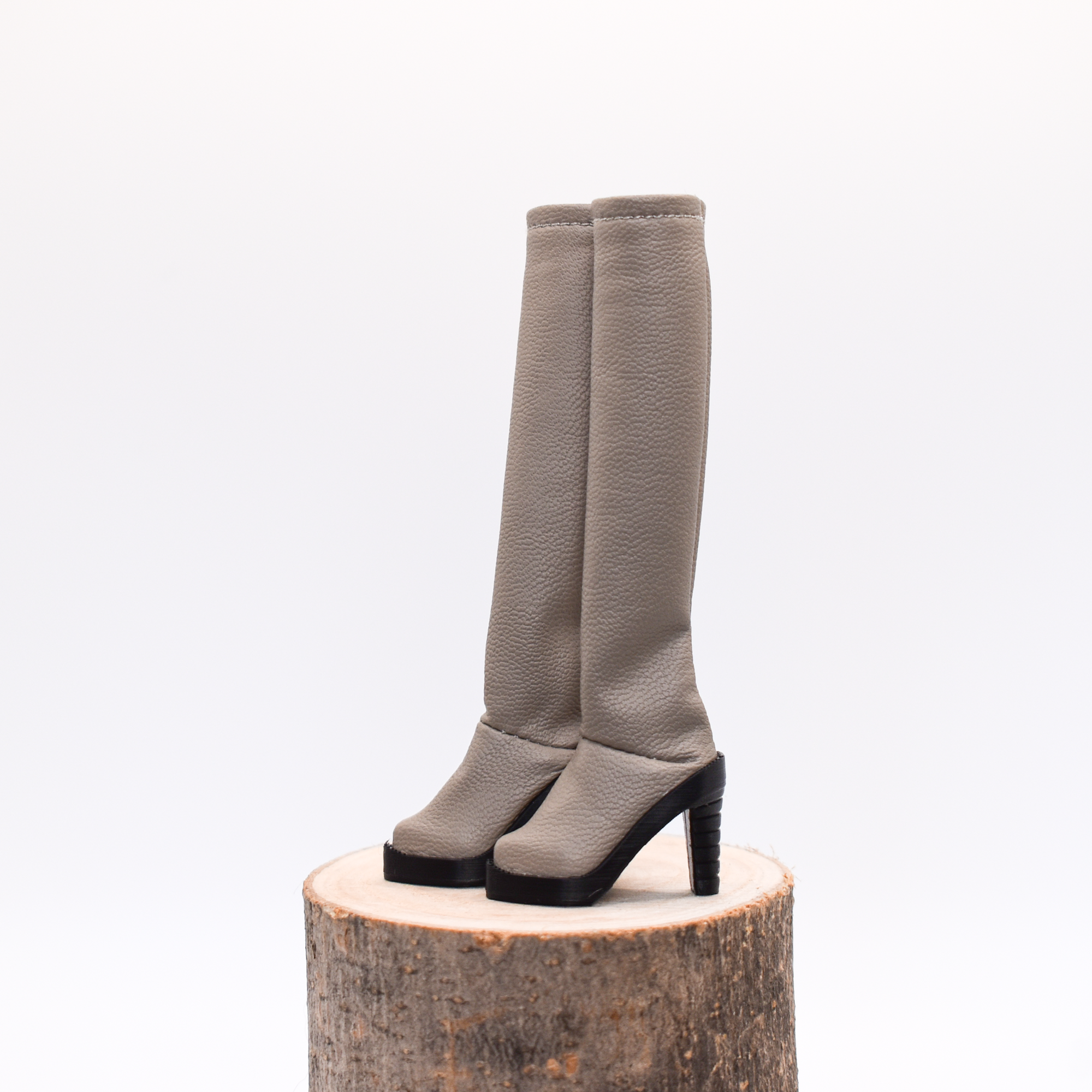 Bottes taupe à talons hauts - Bouleau