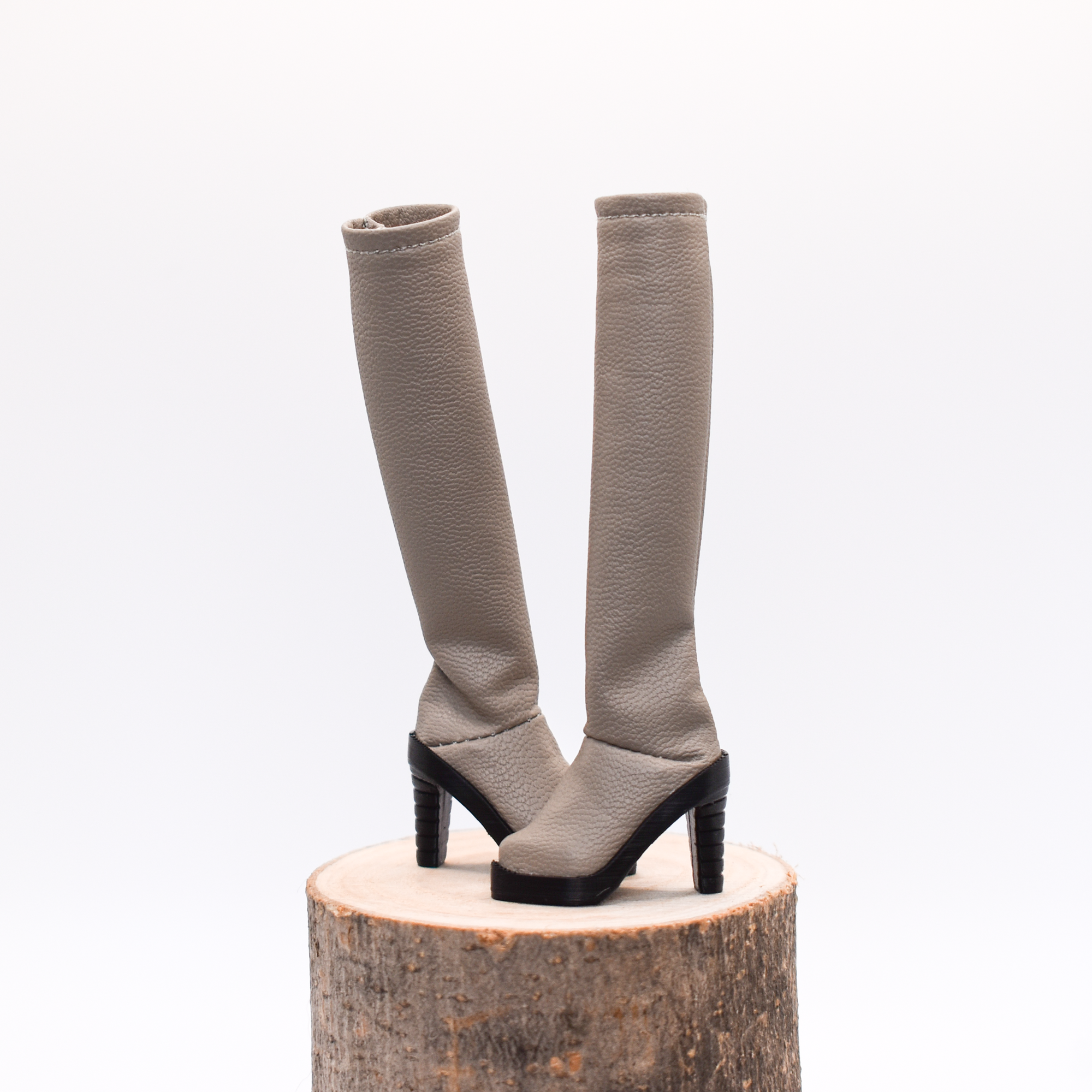 Bottes taupe à talons hauts - Bouleau