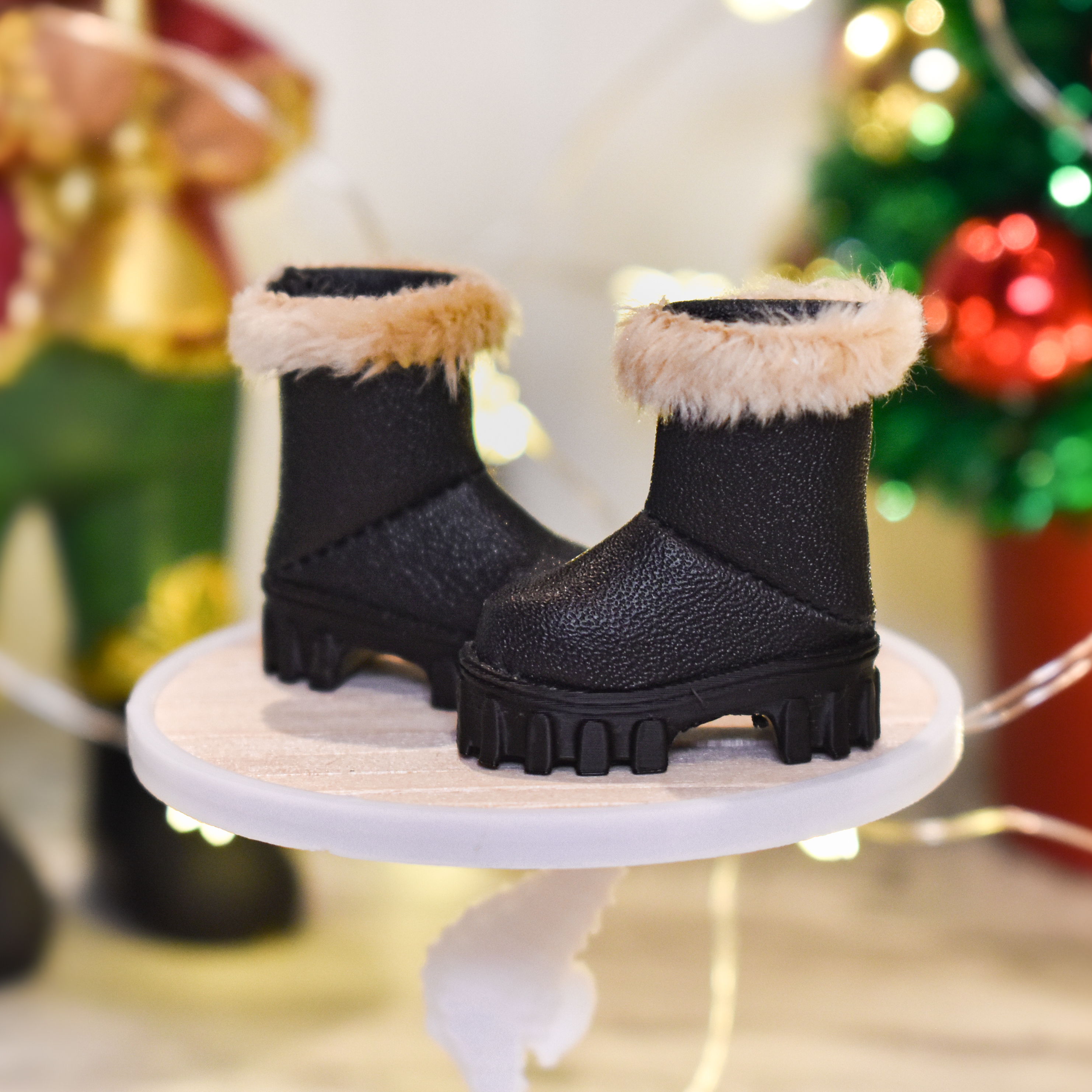 Bottines noires de Noël - Flocon