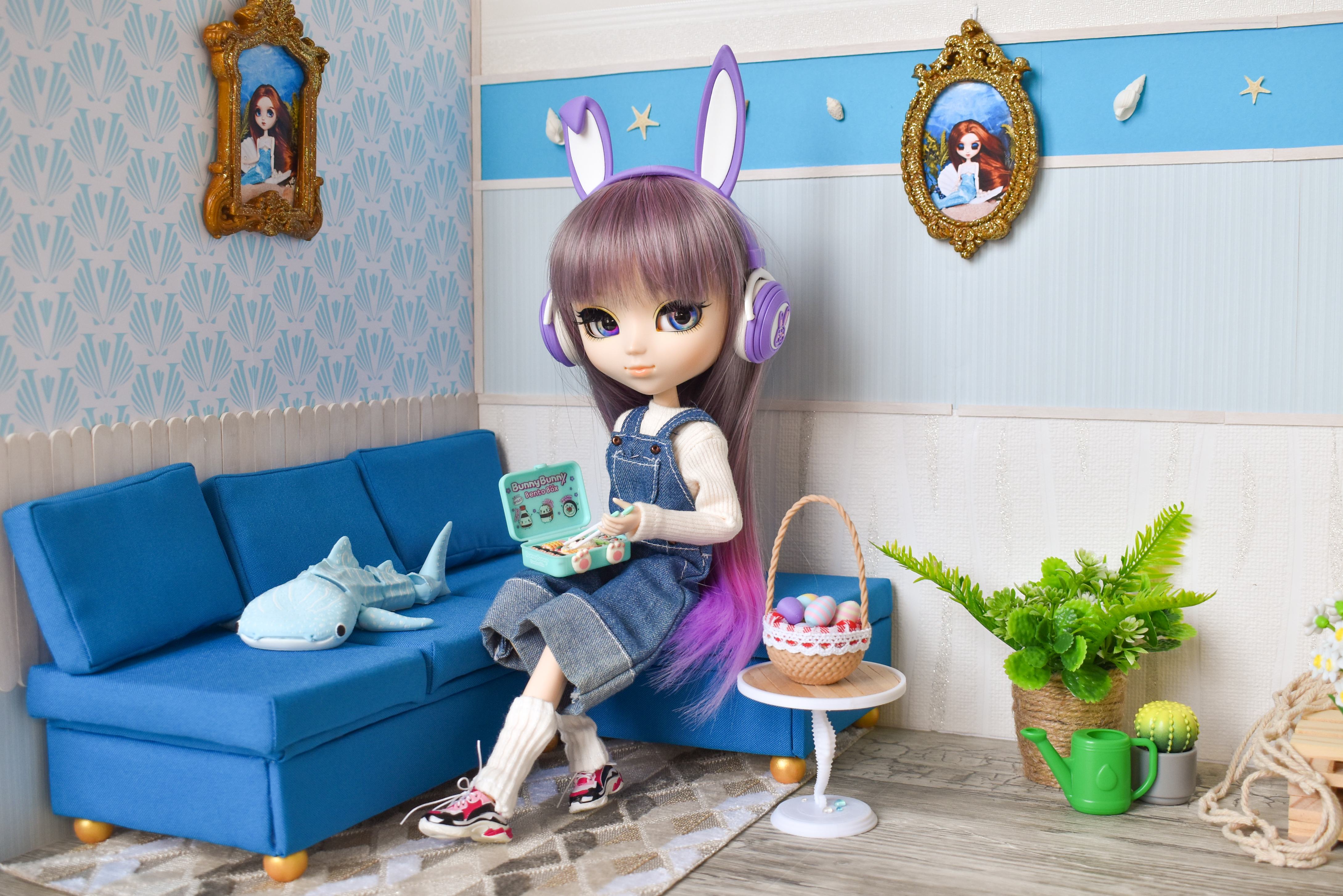 Casque audio - Lapin violet