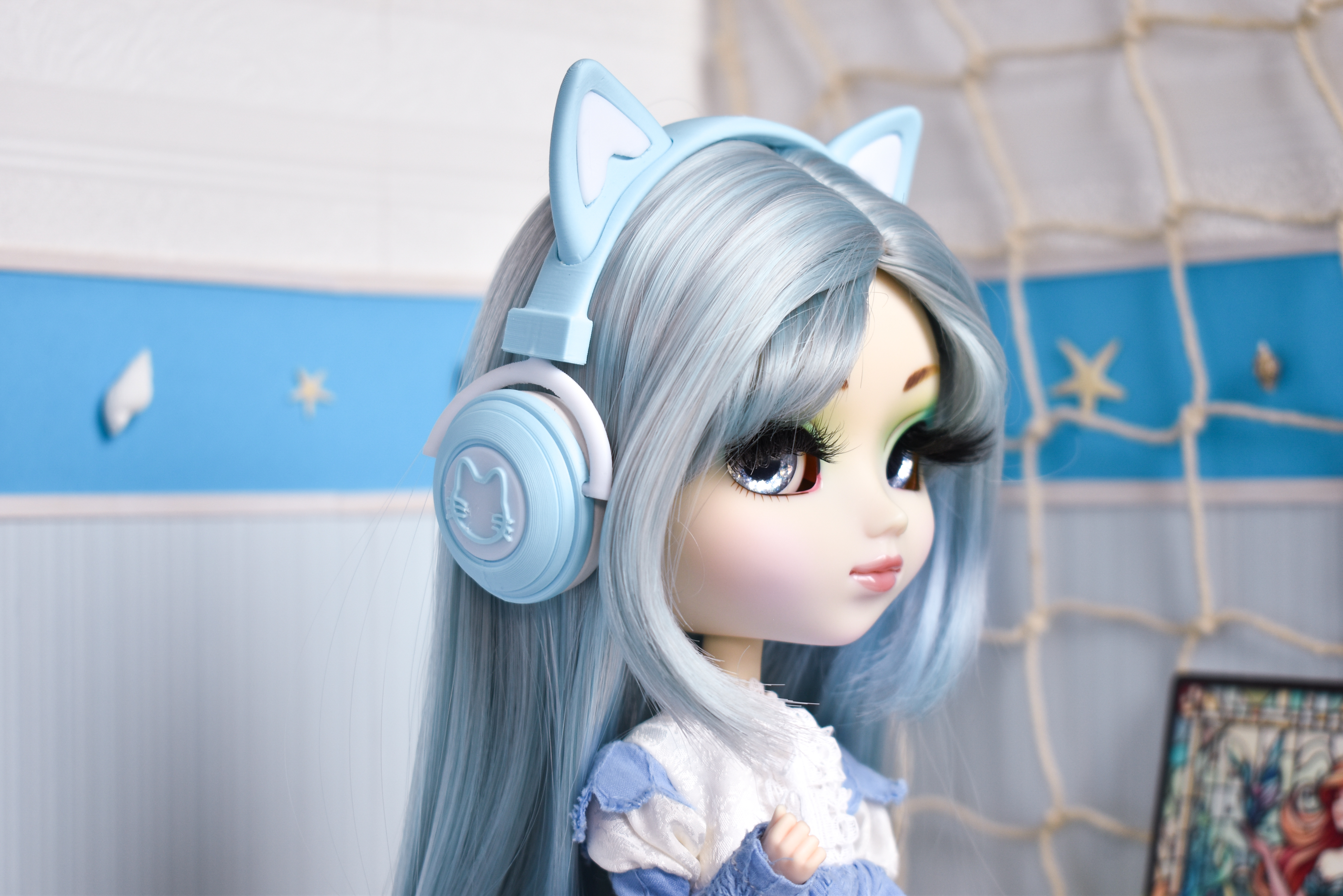 Casque audio - Chat bleu