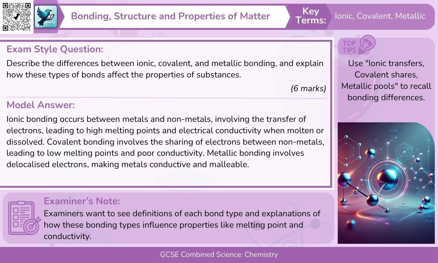 Combined Science: Chemistry 30+ Six Mark Model Answers