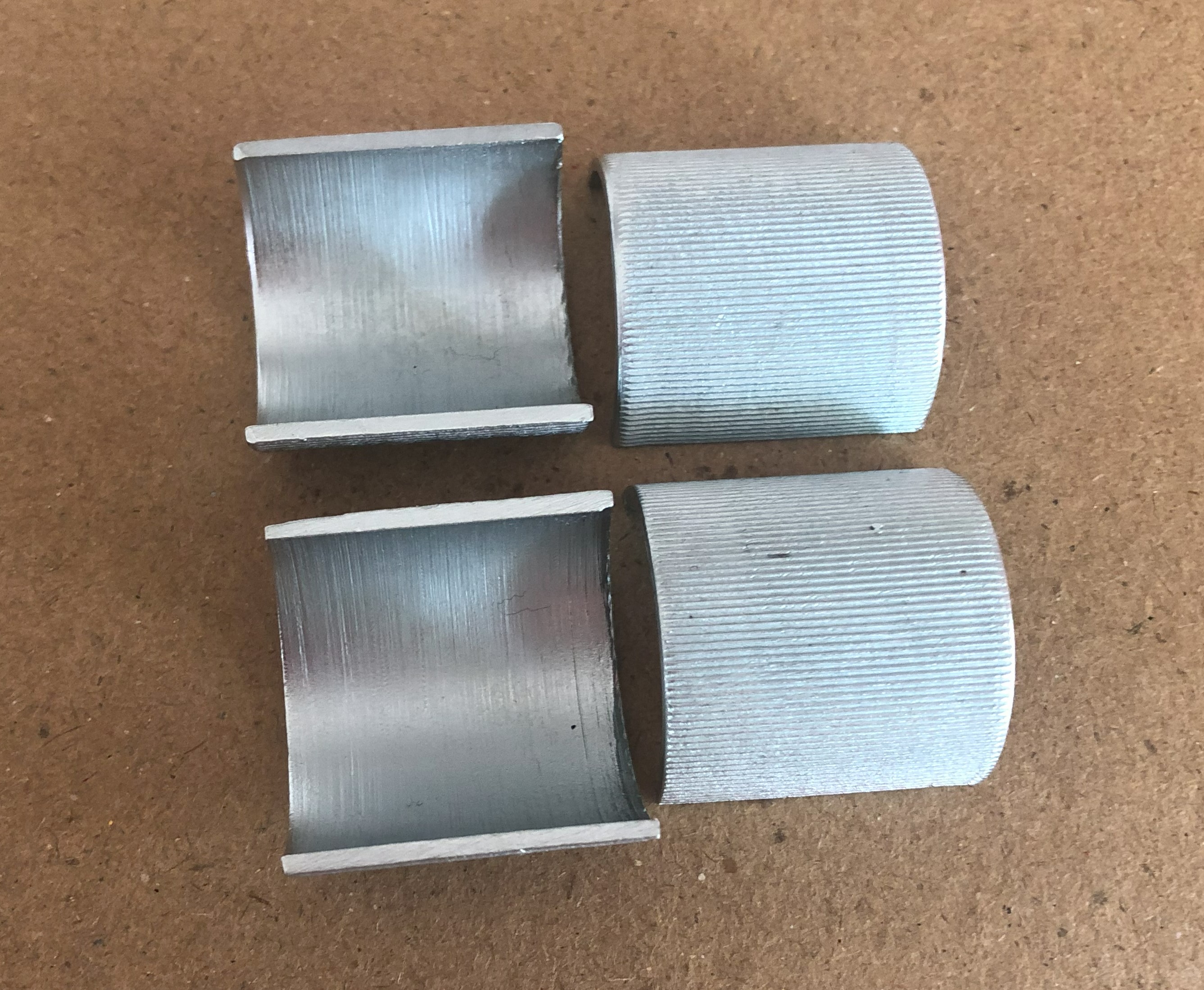 Motorcycle Handlebar Risers Spacers / Reducers 7/8" Handlebars to 1" Bar Mounts Risers Clamps Conversion Shims - Set of 4 