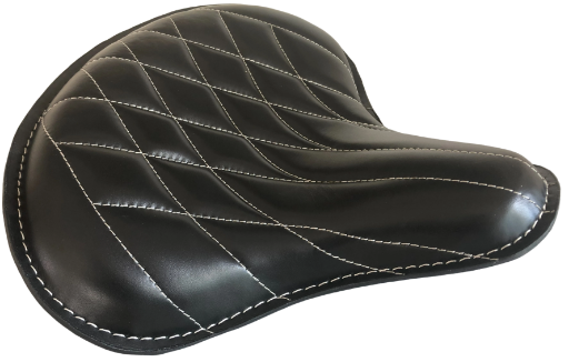 Harley Tractor Style Seat Real Black Leather Diamond Honda Bobber Chopper Yamaha