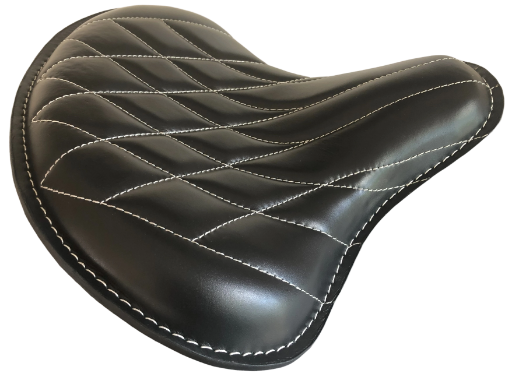 Harley Tractor Style Seat Real Black Leather Diamond Honda Bobber Chopper Yamaha