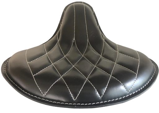 Harley Tractor Style Seat Real Black Leather Diamond Honda Bobber Chopper Yamaha