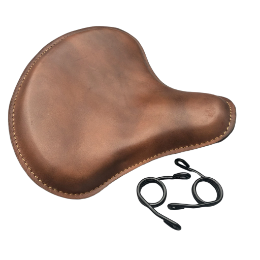 Harley Tractor Style Seat Genuine Distressed Leather Honda Bobber Chopper Yamaha