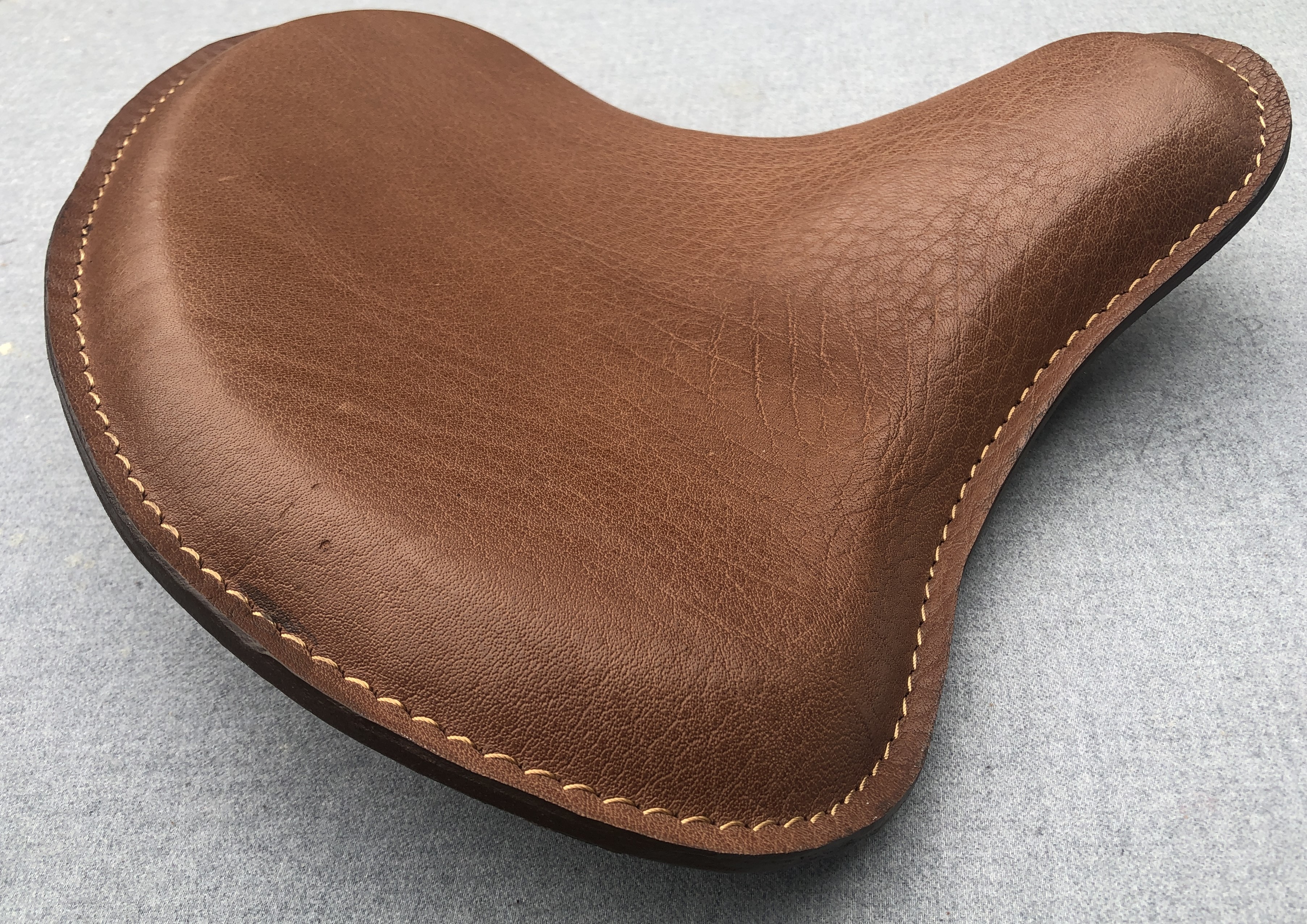 Harley Tractor Style Solo Seat Bison Genuine Leather Honda Bobber Chopper Yamaha