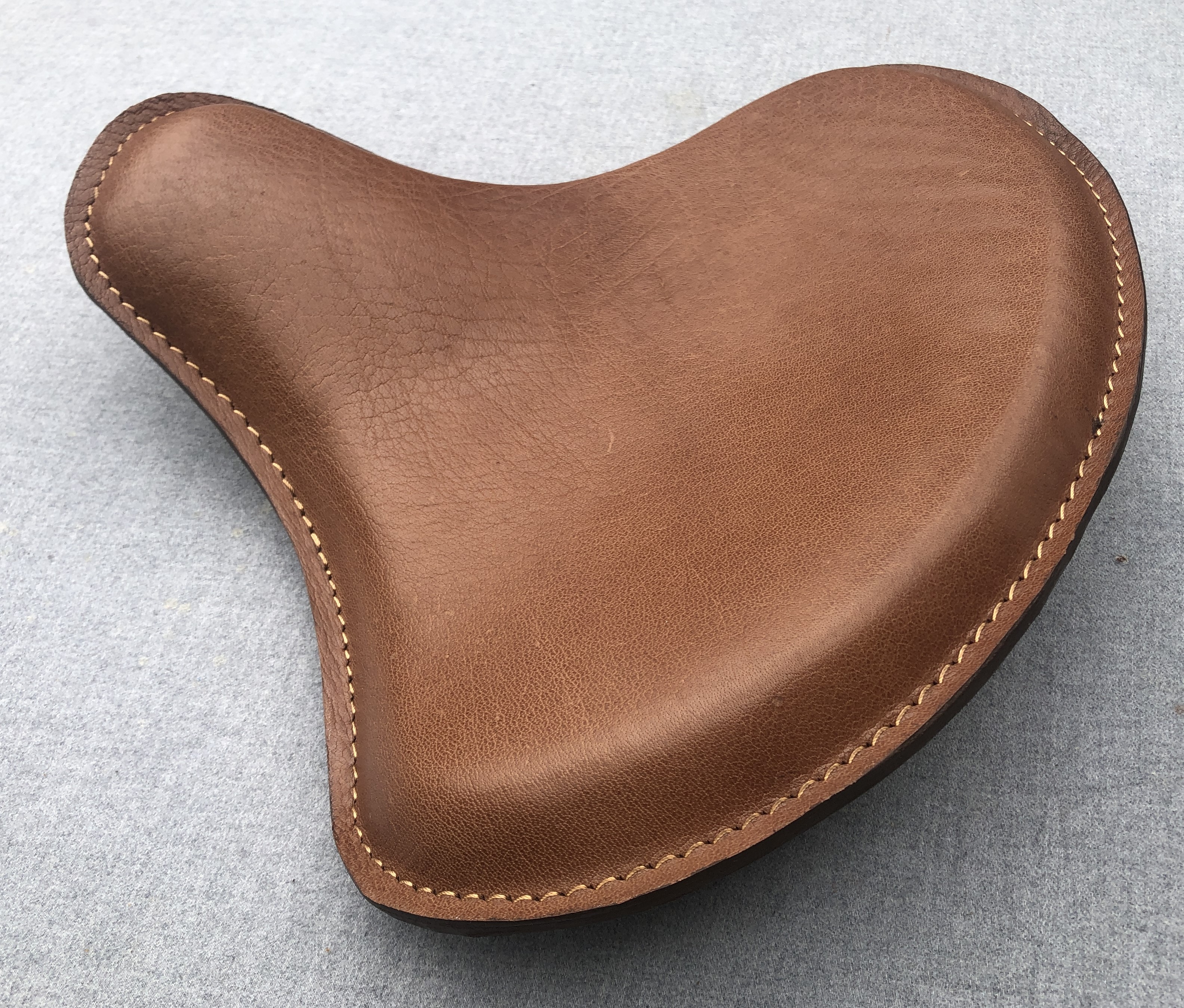 Harley Tractor Style Solo Seat Bison Genuine Leather Honda Bobber Chopper Yamaha