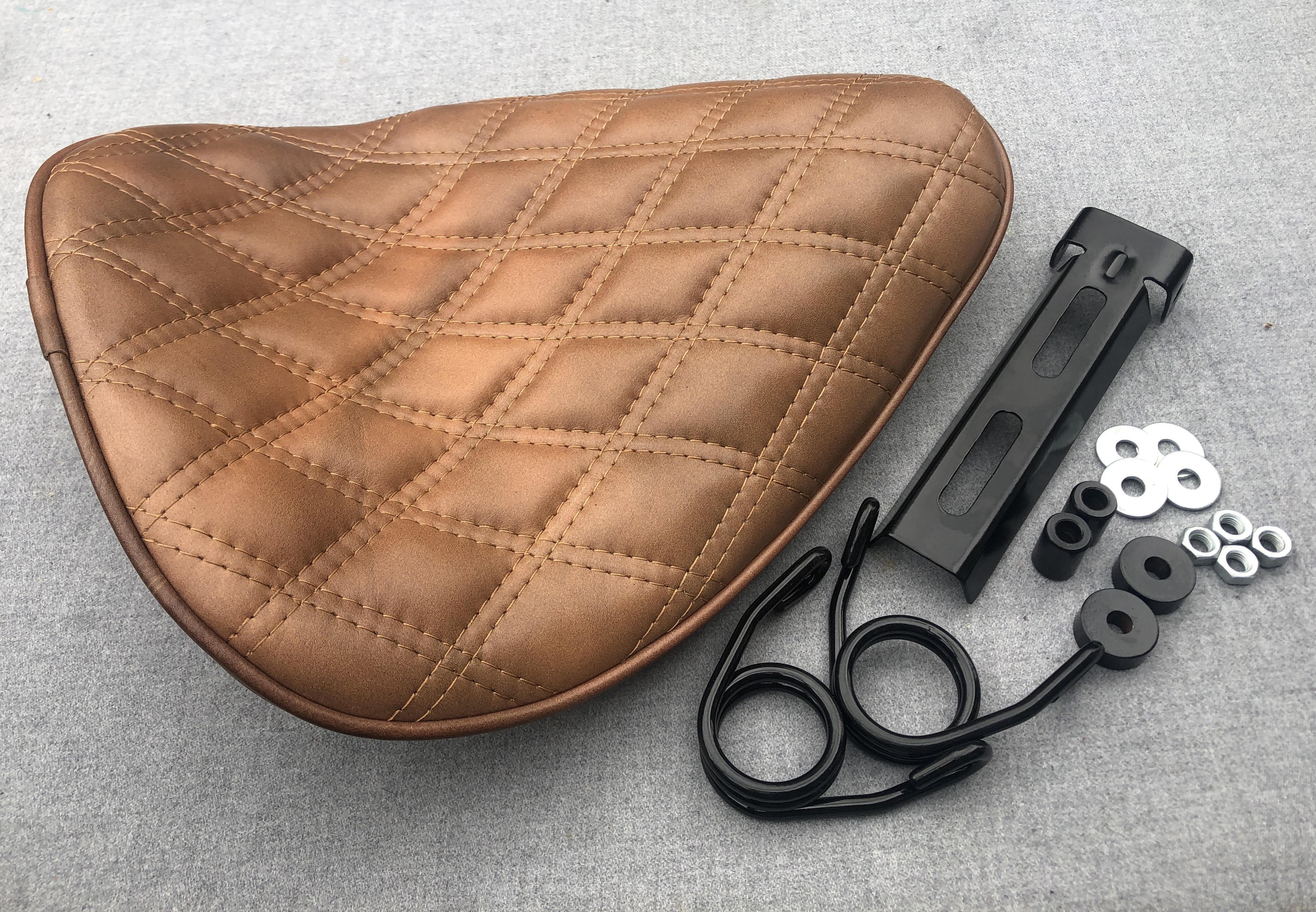 Thin High Back Seat Genuine Leather Harley Yamaha Chopper Bobber Honda Triumph