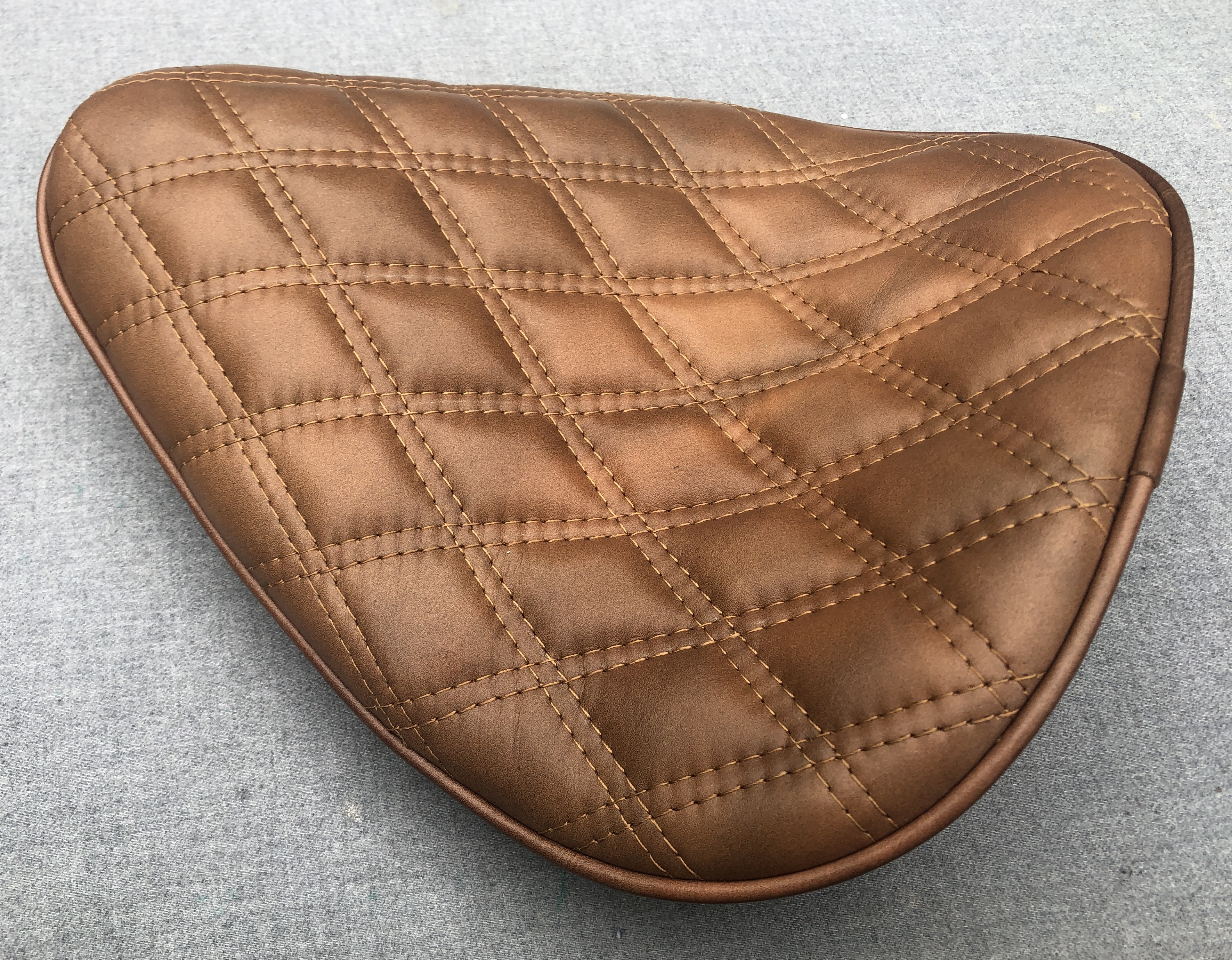Thin High Back Seat Genuine Leather Harley Yamaha Chopper Bobber Honda Triumph