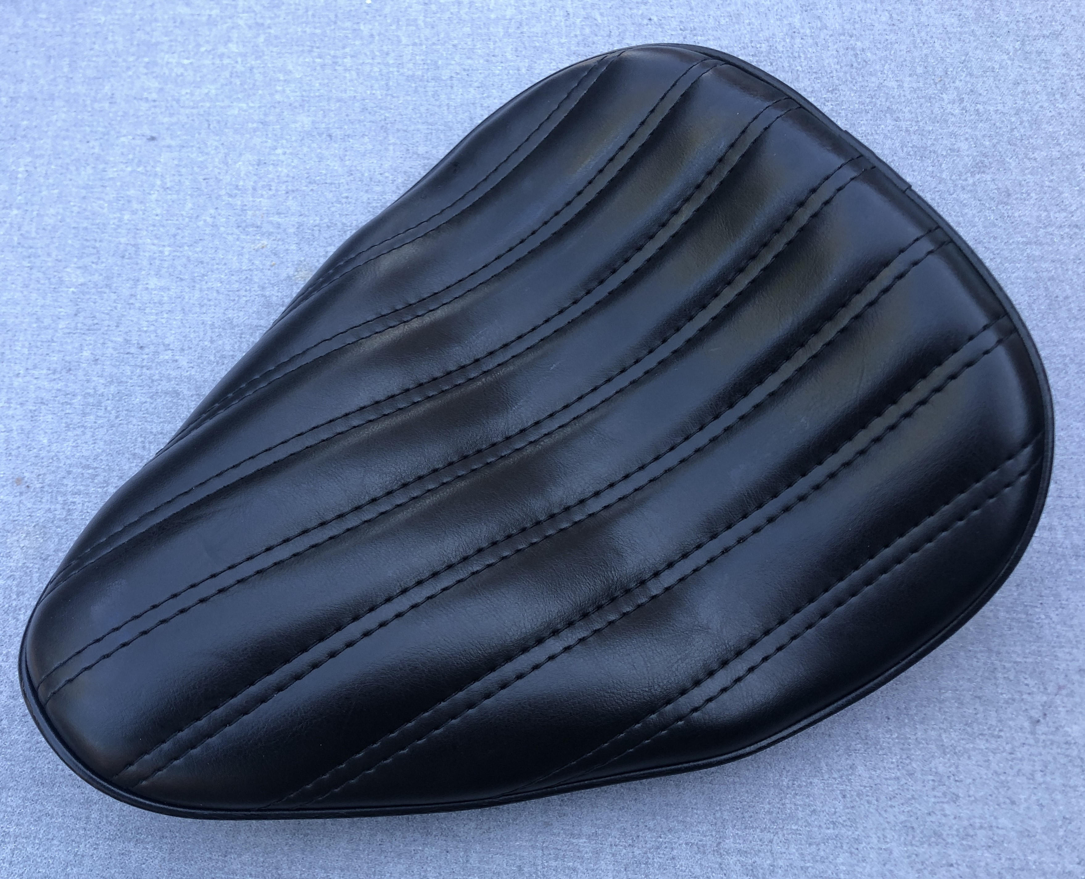 Thin High Back Seat Genuine Leather Harley Yamaha Chopper Bobber Honda Triumph