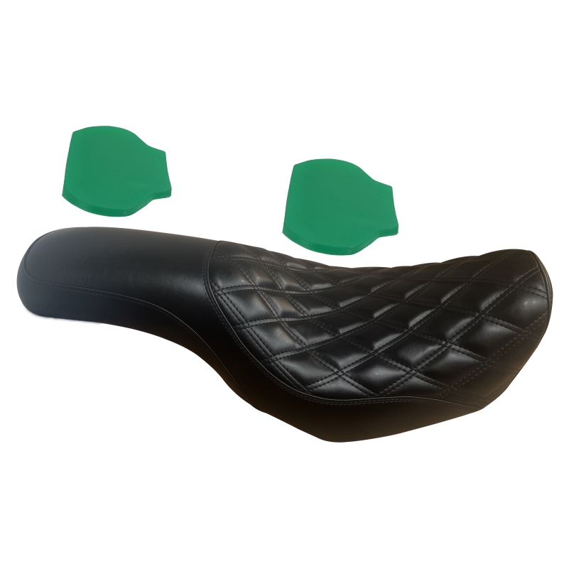 Harley Davidson Dyna FXD , FXDWG Double Pleated Stitch 2-UP Driver & Passenger Gel Seat 2006-2017