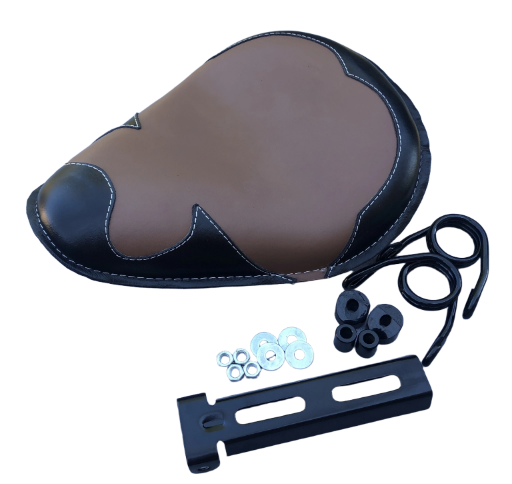 Top Grain Genuine Leather Universal Solo Seat Harley Yamaha Chopper Bobber Honda
