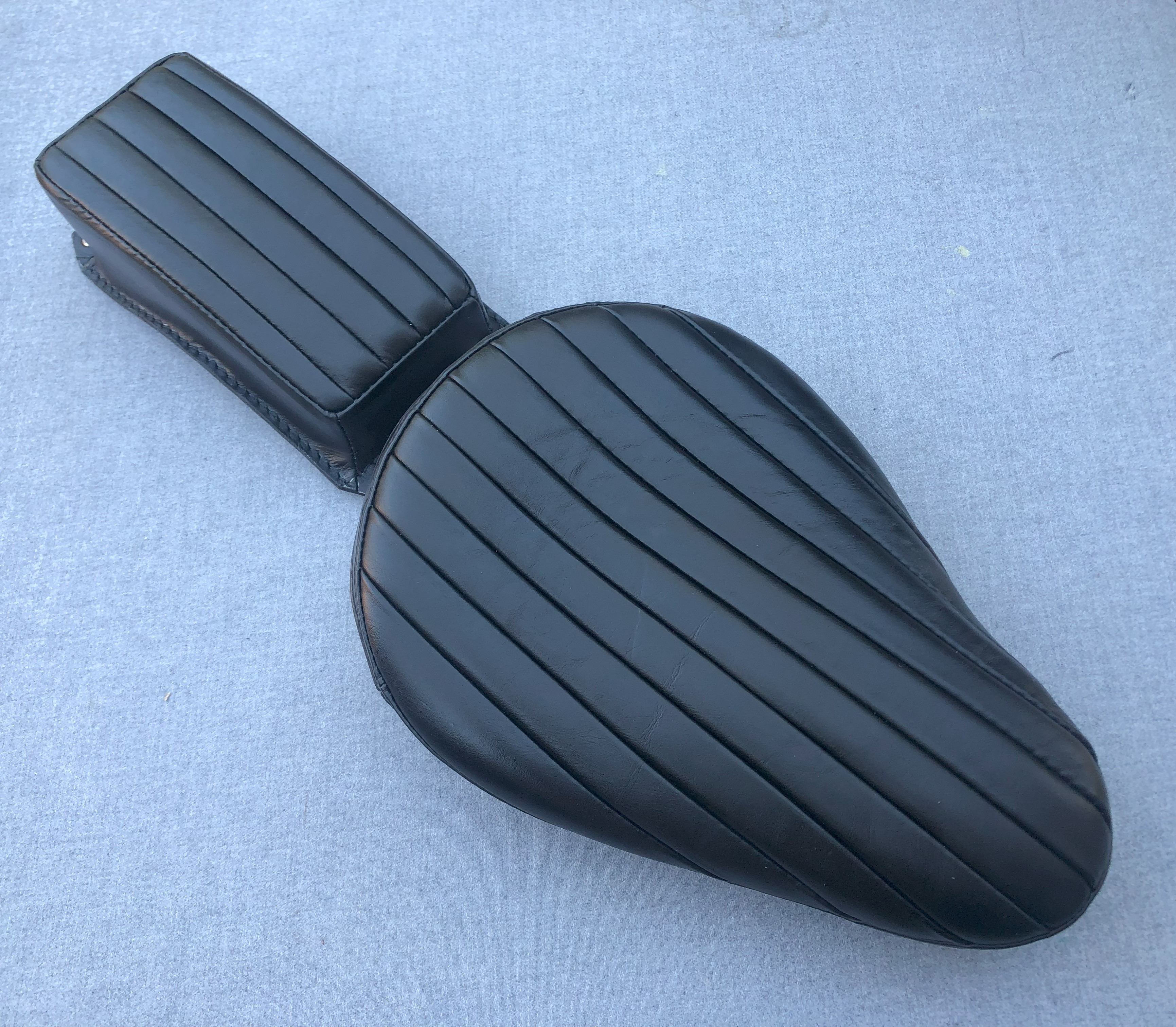 Harley Chopper Bobber Triumph Knucklehead Vintage Bates Style Real Leather Seat & Pillion