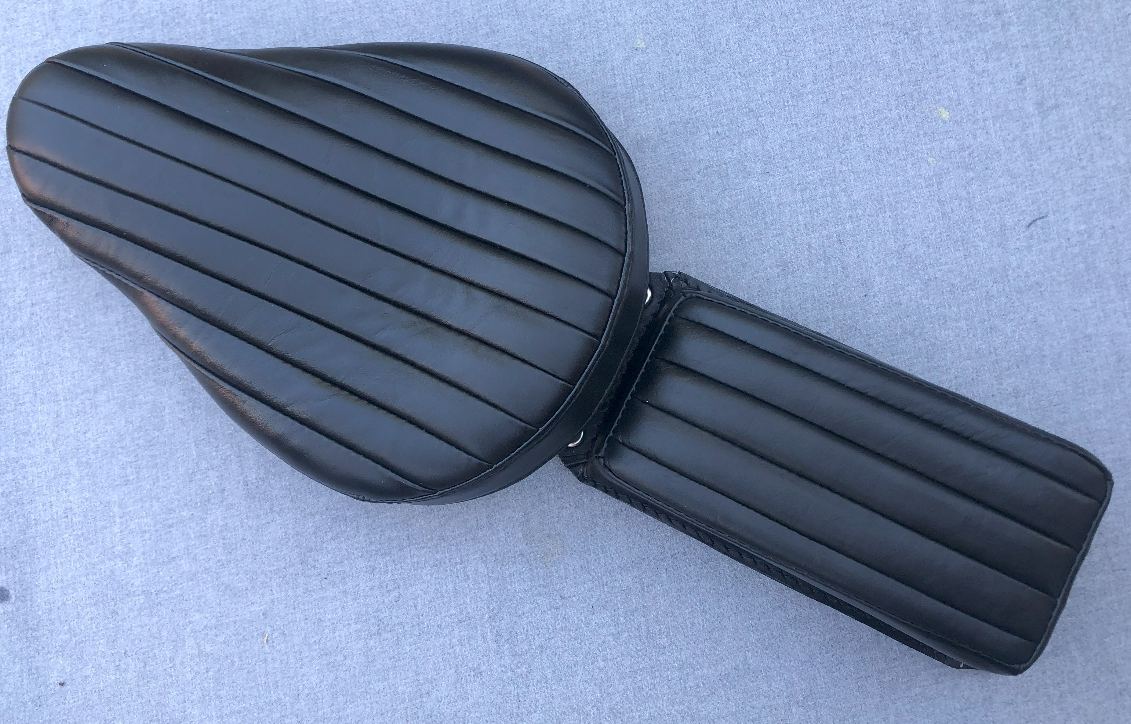Harley Chopper Bobber Triumph Knucklehead Vintage Bates Style Real Leather Seat & Pillion