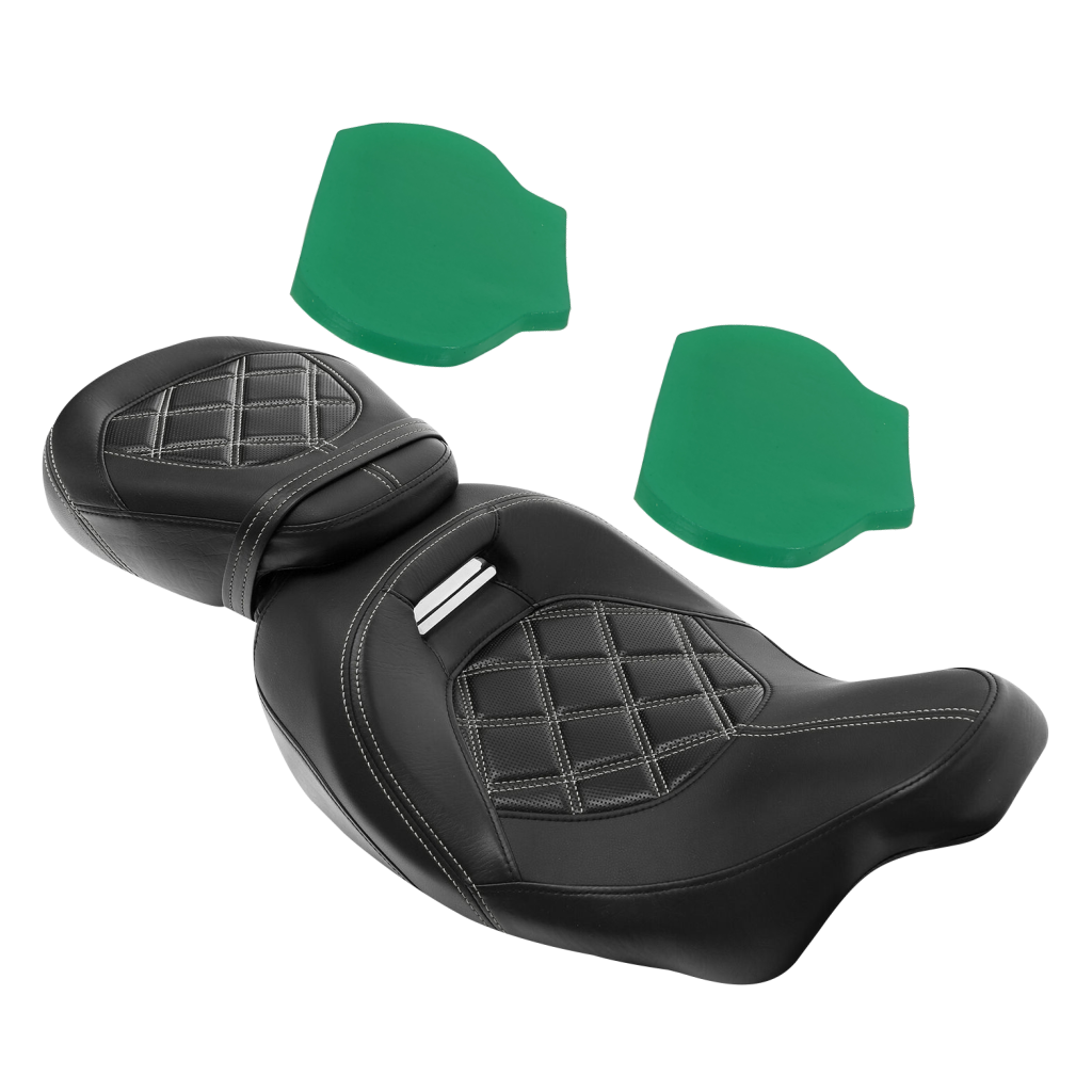 Harley Davidson Touring GEL Comfort Seats - White Stitch