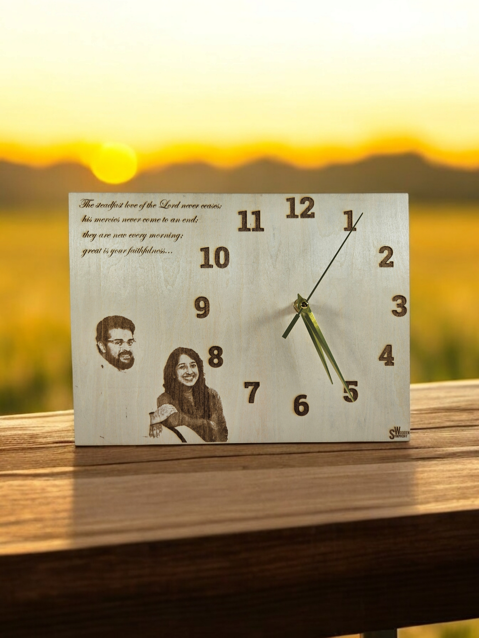Personalized Clock with Photo & Engraved Message