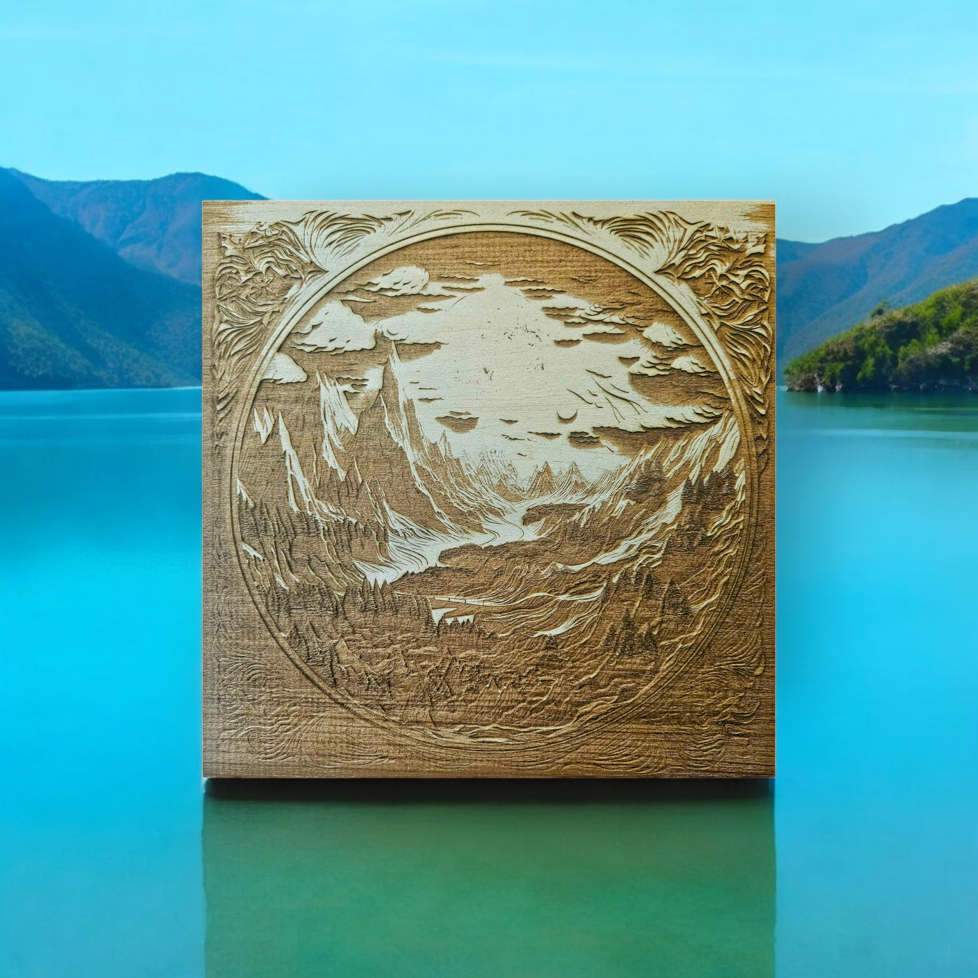 Wooden Engraved Landscape Art