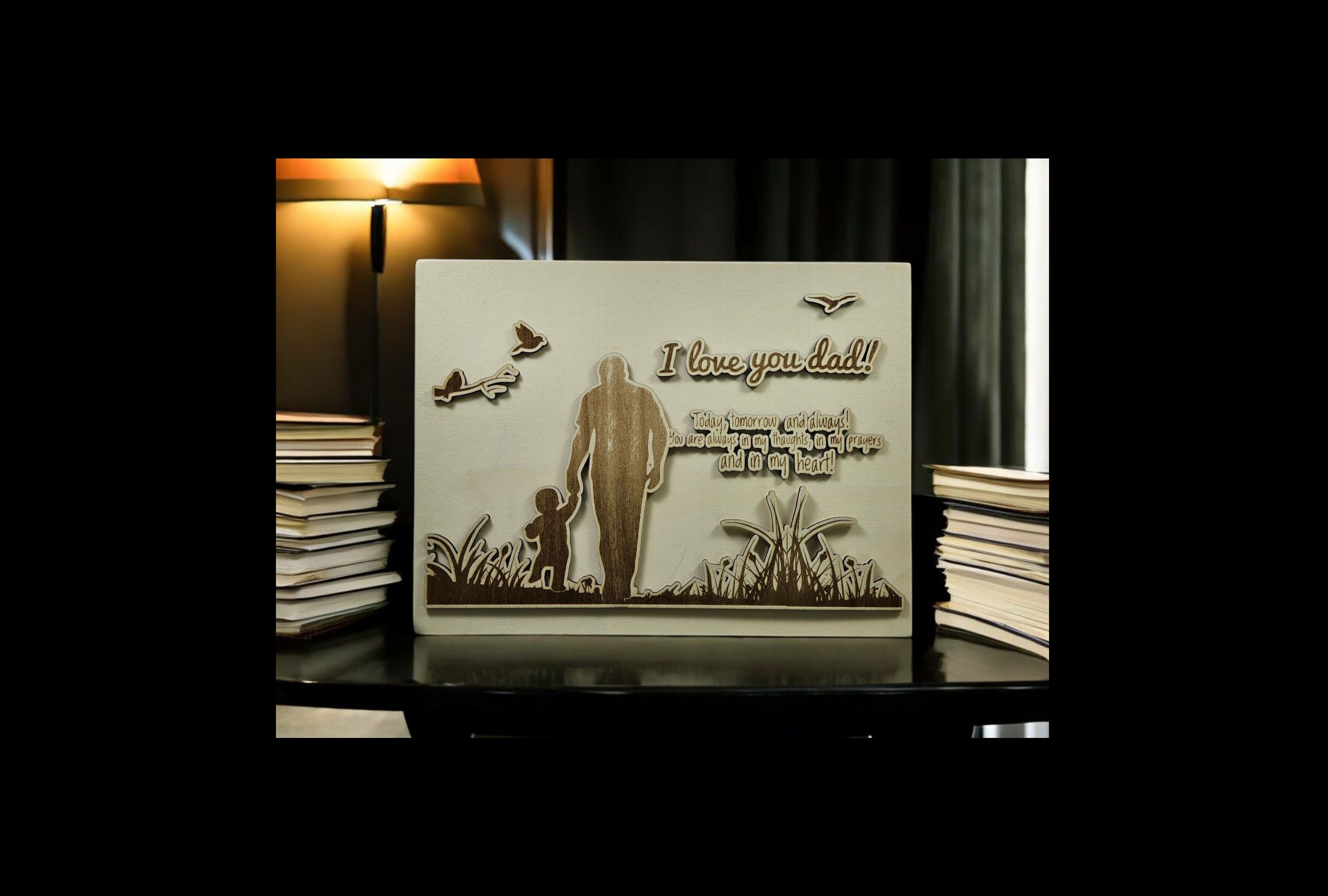 Engraved 3D Wooden Plaque