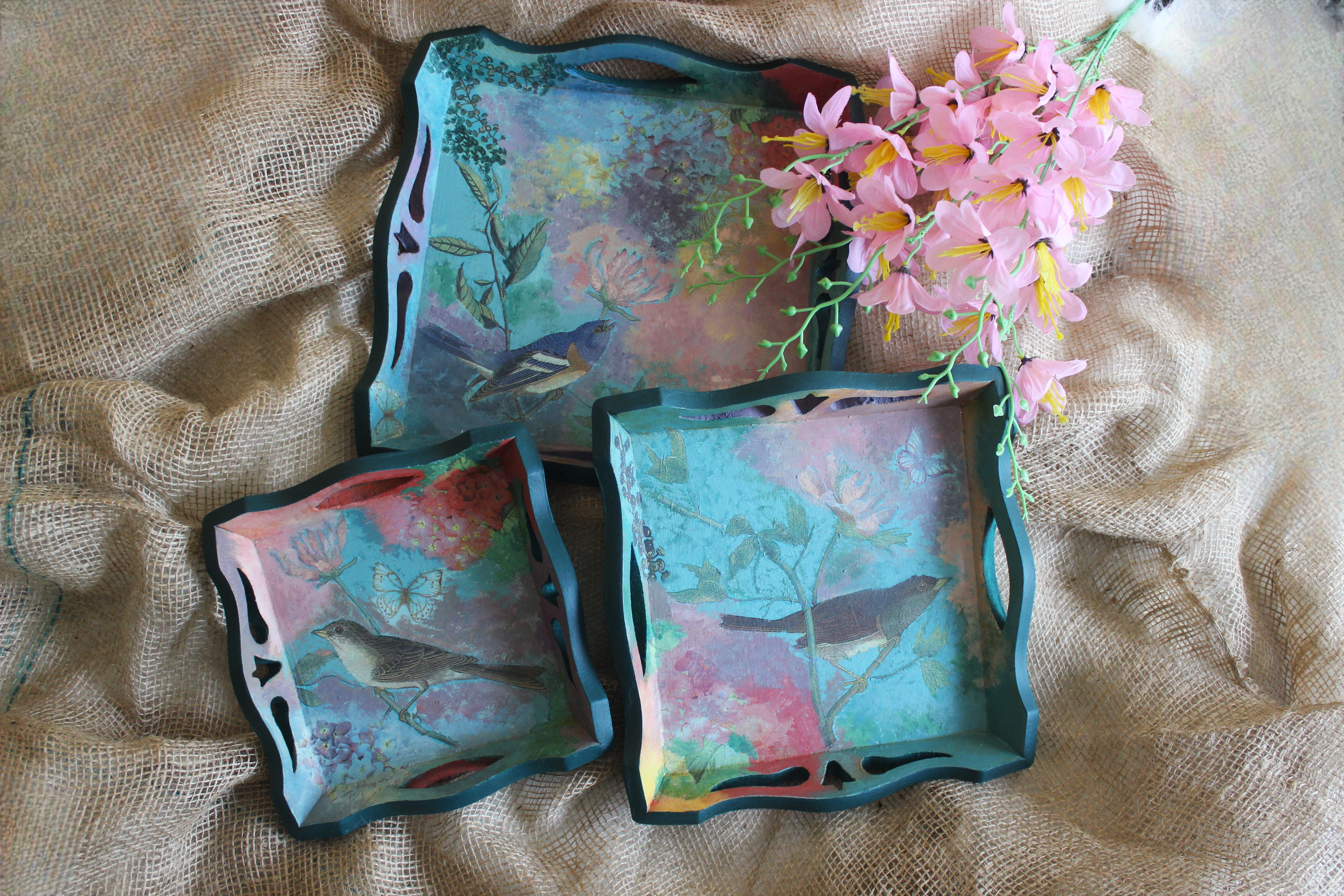 Songbird Series- Hand-painted Trays