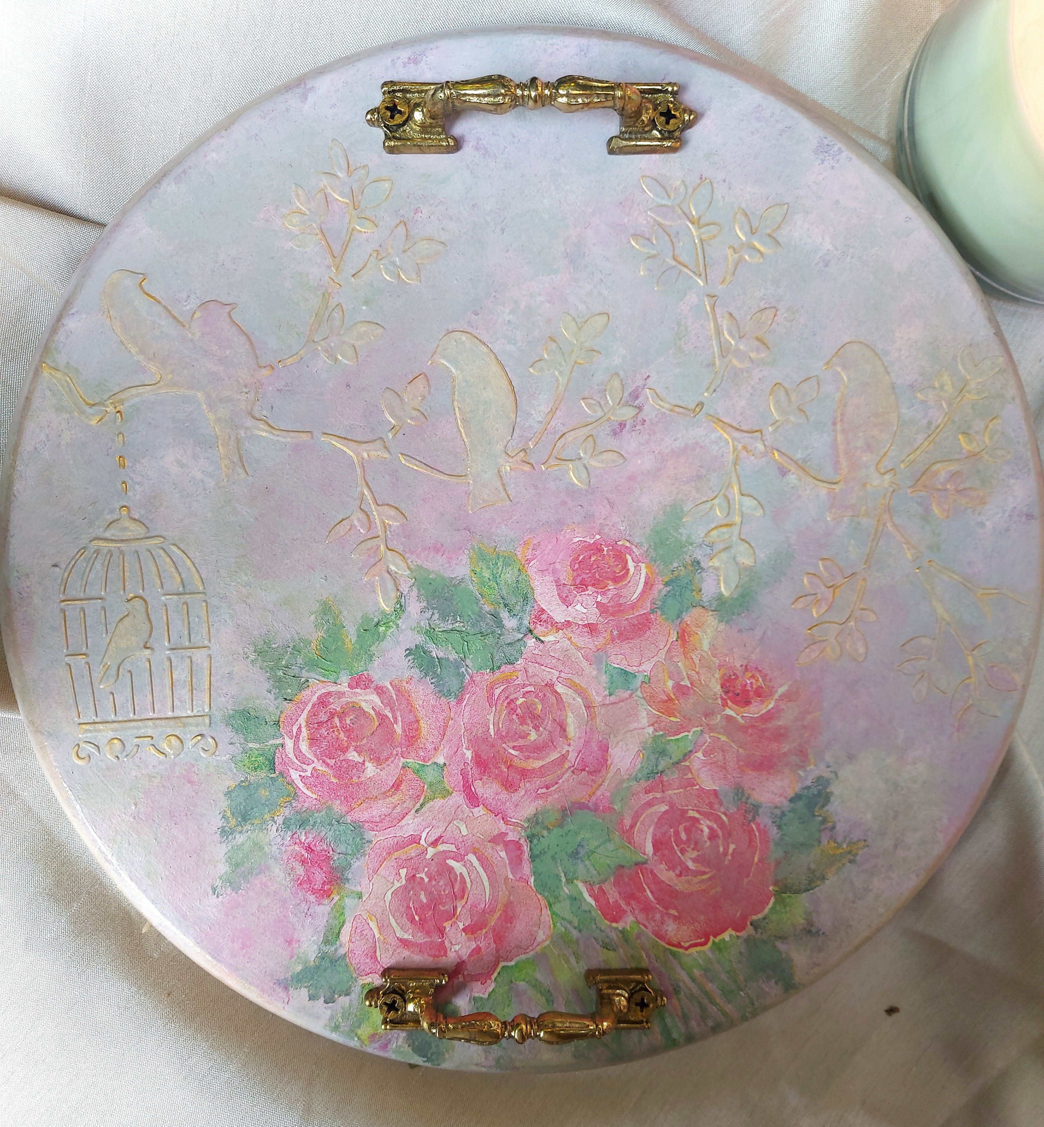 Frosted Rose Platter