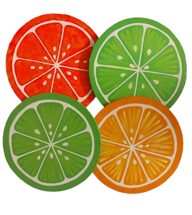 Fruitpop Edition- Set of 4 Citrus Coasters