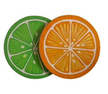 Fruitpop Edition- Set of 2 Citrus Coasters