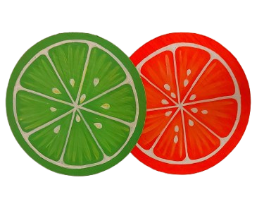 Fruitpop Edition- Set of 2 Citrus Coasters