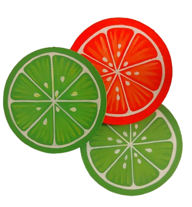 Fruitpop Edition- Set of 3 Citrus Coasters