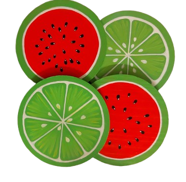 Fruitpop Edition- Set of 4 Watermelon and Lime Coasters