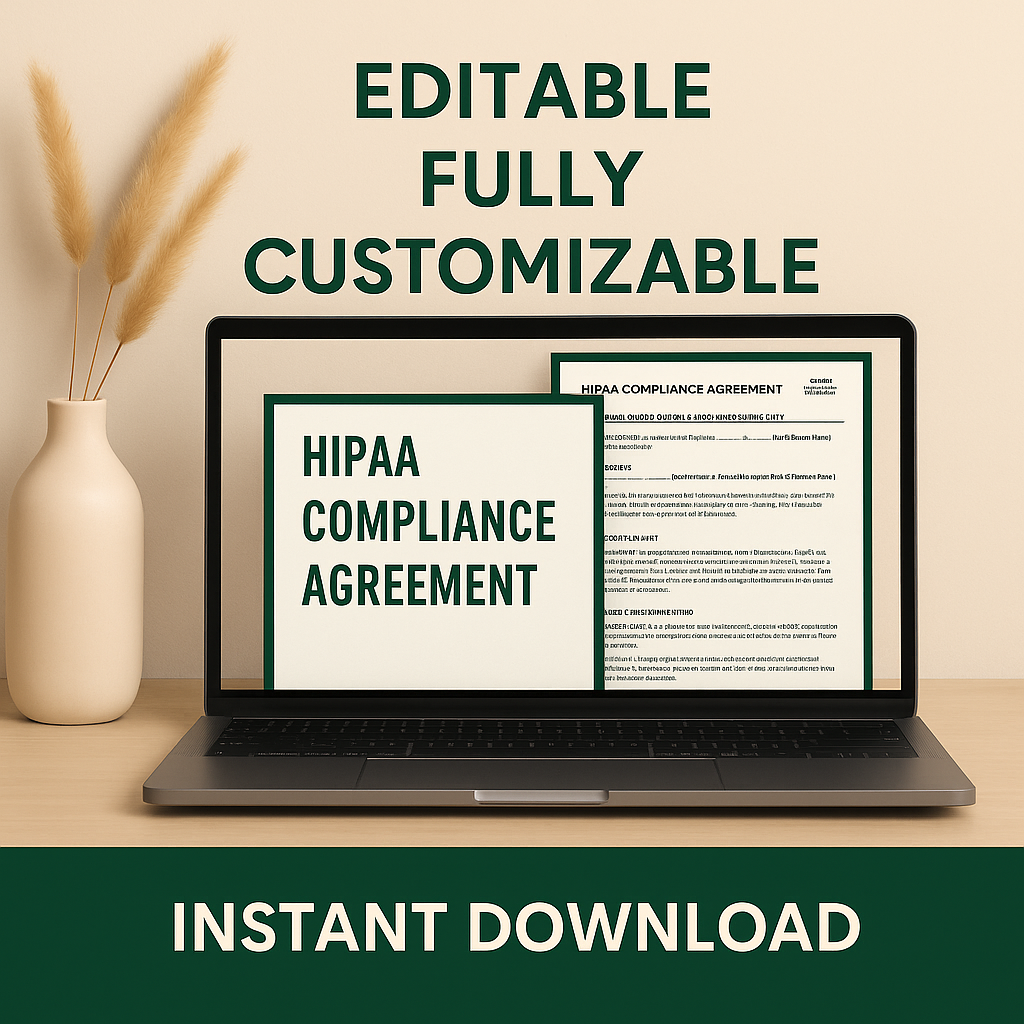 HIPAA Compliance Agreement – Editable Employee Acknowledgment Template (Word + PDF)