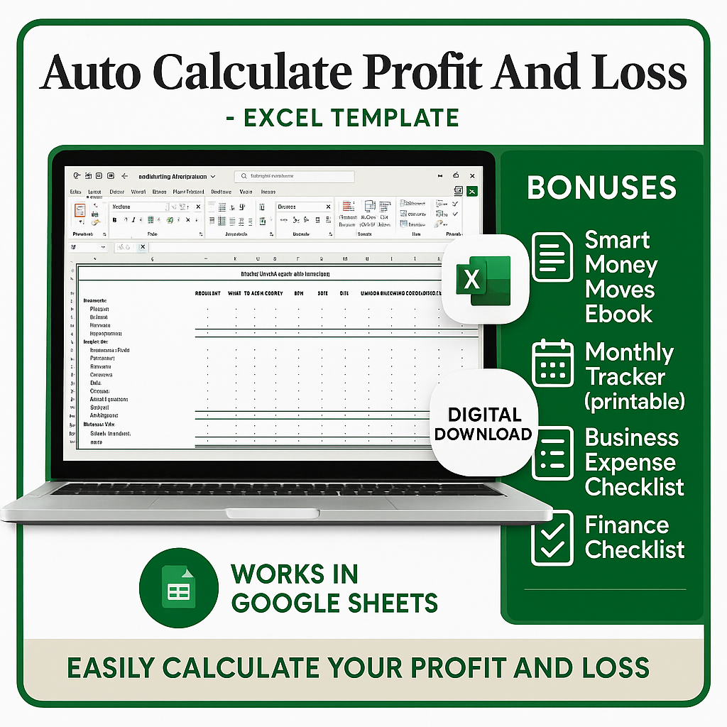 Auto Calculate Profit And Loss Excel Template
