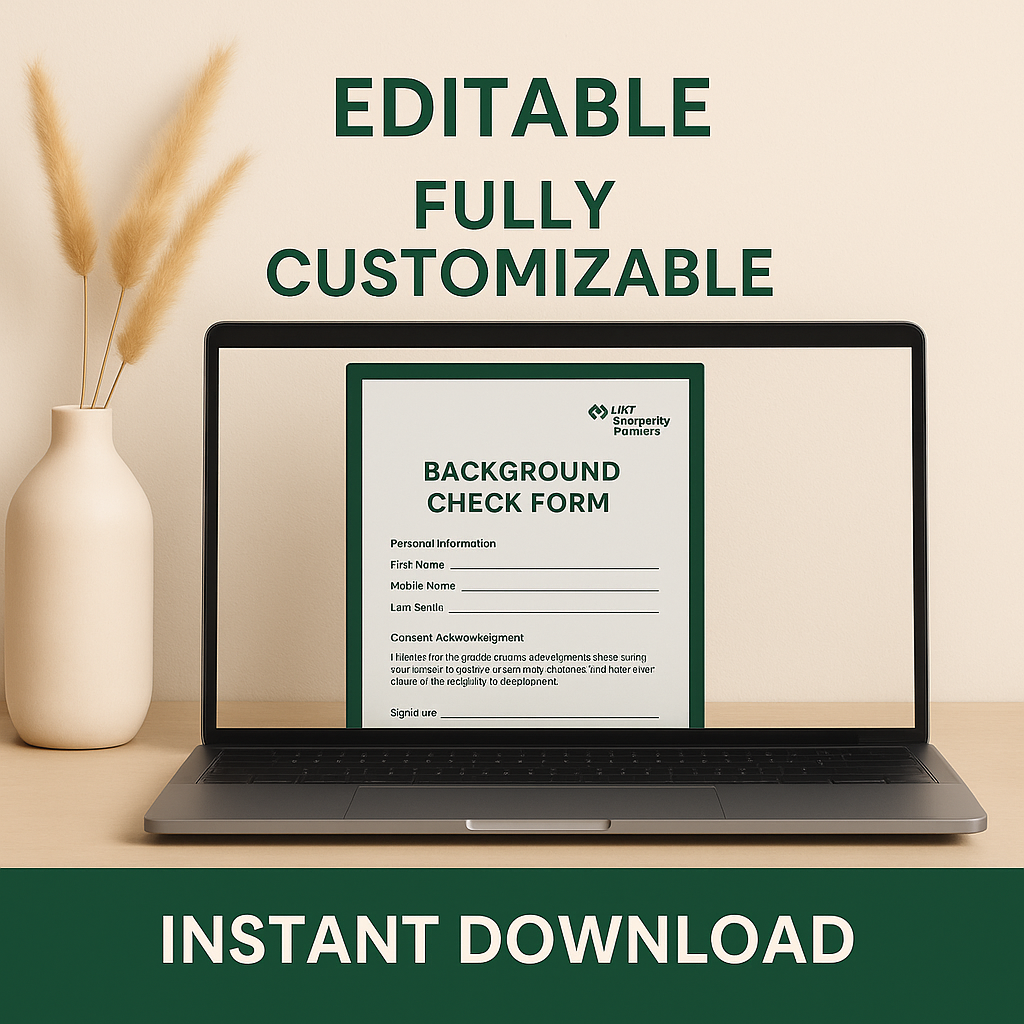 Editable Background Check Form