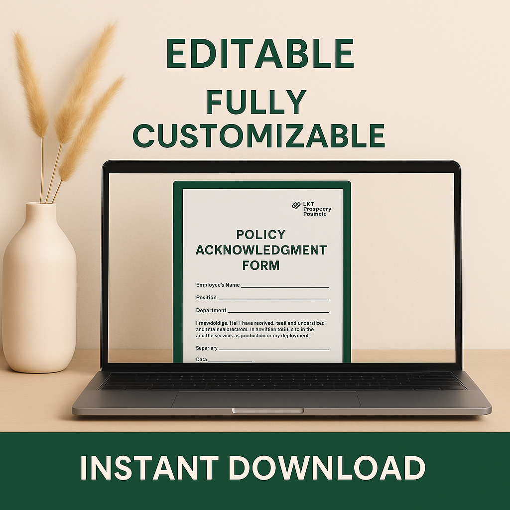 Policy Acknowledgment Form Template