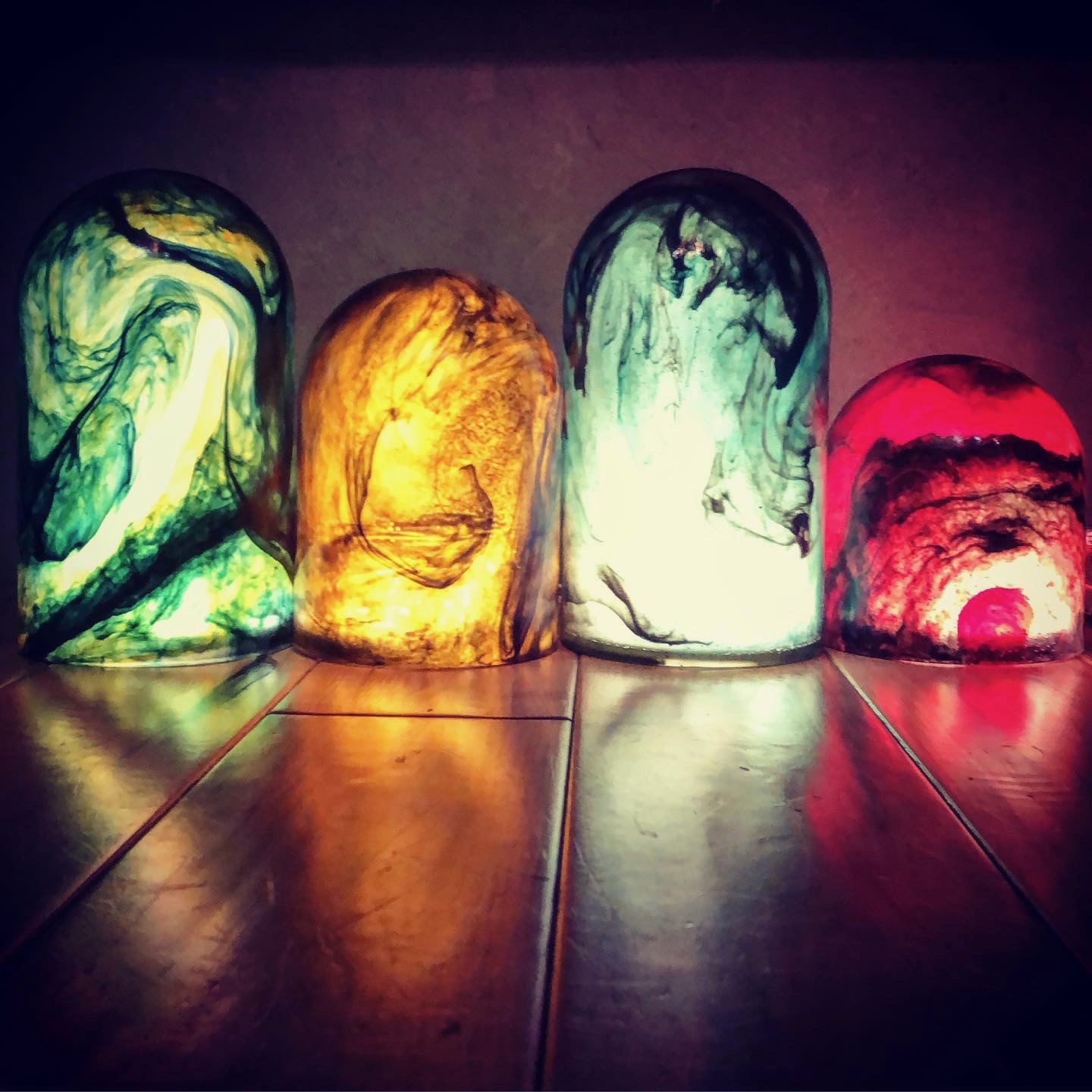 Coloured Decorative Resin Dome Lamp