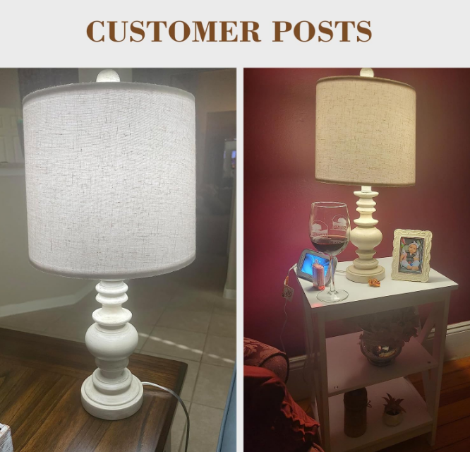 Resin 20.5" Farmhouse Lamps for Bedrooms Retro Side Table Lamps Bedside Lamp for Side Nightstand Living Room,Suitable for Decorating Small Areas（1 Pack）