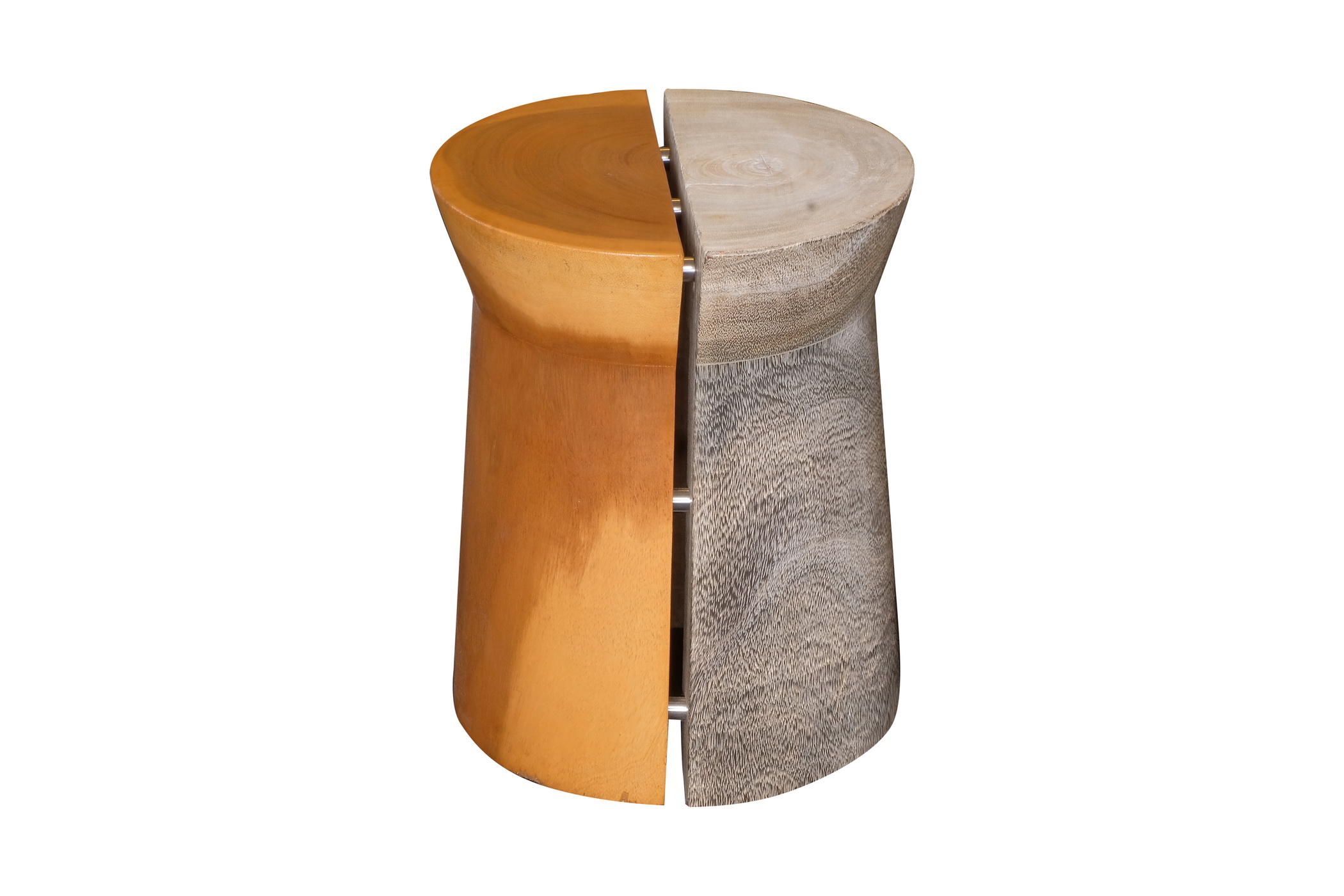 Stool Kayu-Dua Warna Coklat Abu