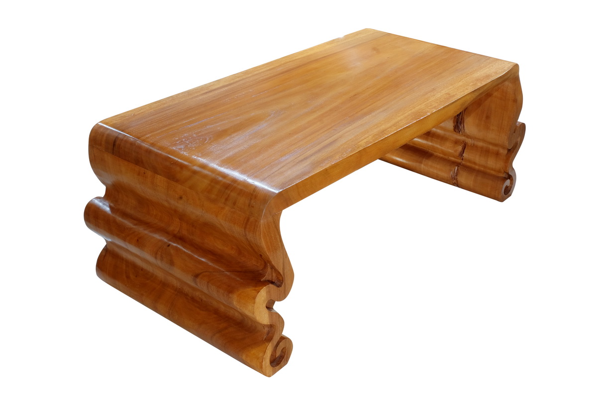 Meja Kayu-2 Kaki Ombak Pendek