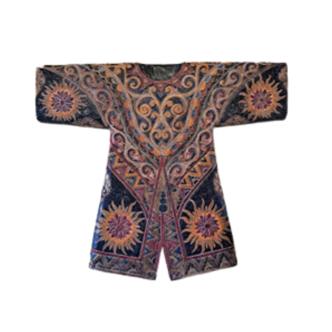 Ukiran Baju Kayu Hitam Motif Matahari