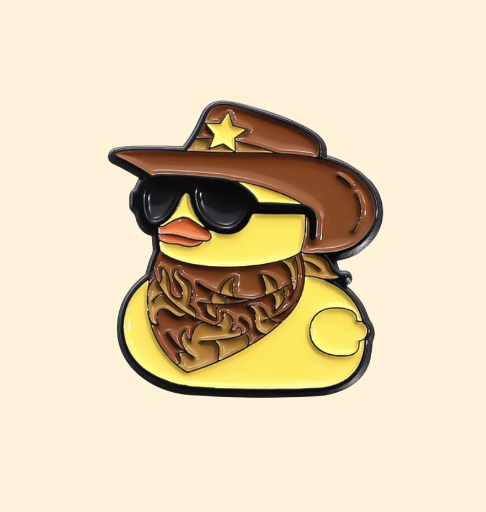 Metalinis pin ženklelis "Duck sheriff"
