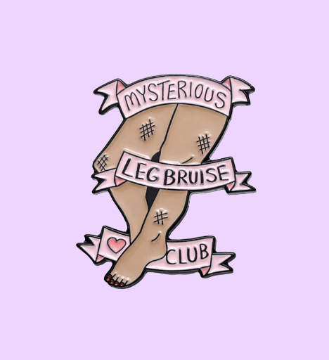 Metalinis ženklelis "Leg bruise club"