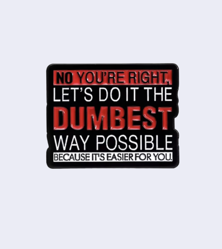 Metalinis pin ženklelis "You're right"