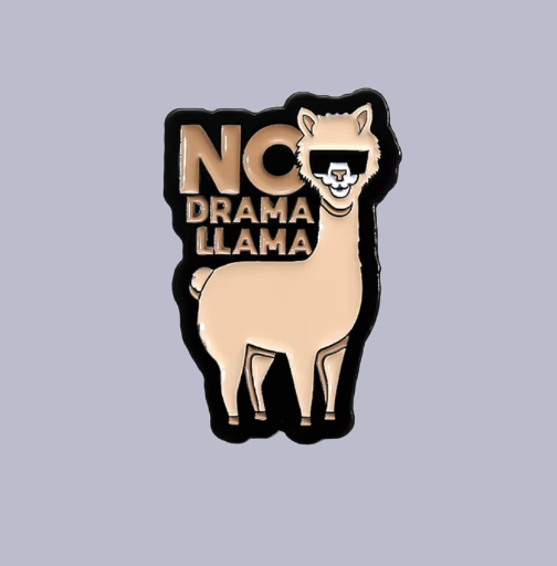 Metalinis pin ženklelis "No drama llama"