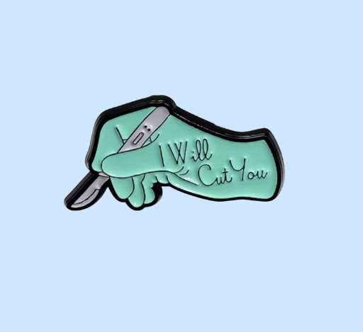 Metalinis pin ženklelis "Doctor cut"